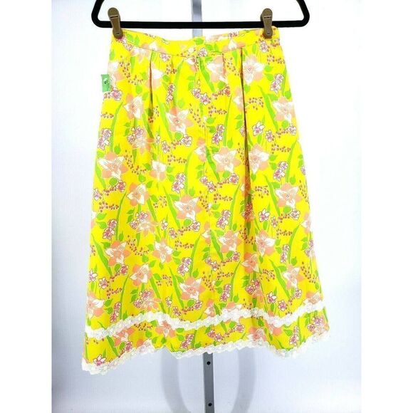 Vintage The Lilly Pulitzer Inc Yellow Skirt Size 12 Sportswear Division - Picture 2 of 12